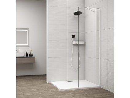 Polysan ESCA WHITE MATT jednodílná sprchová zástěna k instalaci ke stěně, sklo čiré, 300 mm ES1030-03