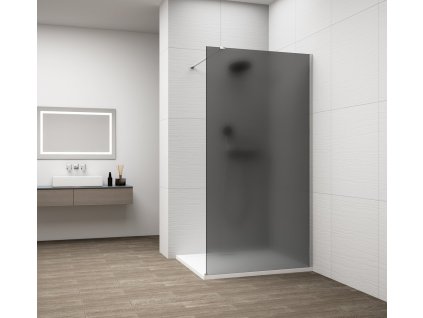 Polysan ESCA CHROME jednodílná sprchová zástěna k instalaci ke stěně, kouřové matné sklo, 1500 mm ES1415-01