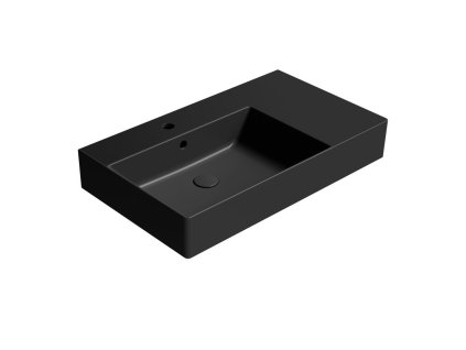 GSI KUBE X keramické umyvadlo 80x47cm, s odkládací plochou vpravo, černá mat 9456126