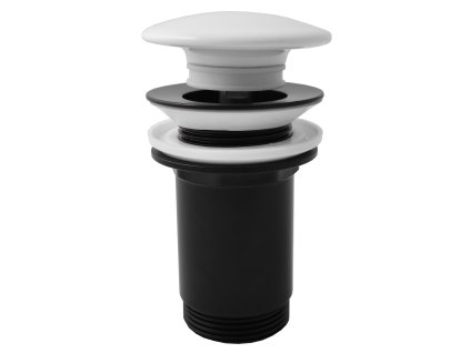 Výpusť umyvadlová CLICK-CLACK 5/4 s keramickou zátkou, Černá - matná MD0485CMATB, RAV Slezák