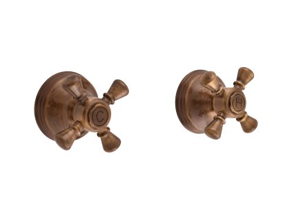 MORAVA RETRO - Sprchová baterie podomítková 1-cestná s tělesem, Stará mosaz (Bronz) MK383SM, RAV Slezák