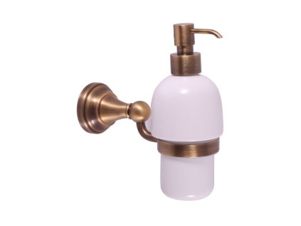 MORAVA RETRO - Koupelnový doplněk Dávkovač tekutého mýdla keramický, Stará mosaz (Bronz) MKA0303SM, RAV Slezák