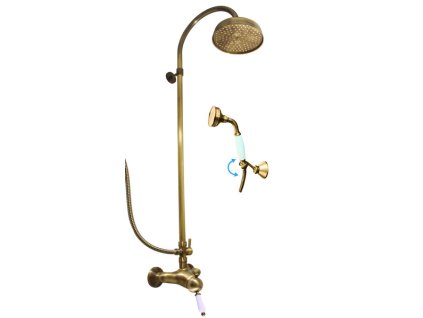 LABE - Sprchový systém s vodovodní baterií, Stará mosaz (Bronz) L581.5/3SM, RAV Slezák