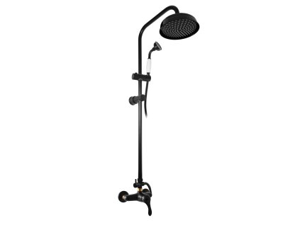 LABE - Sprchový systém s vodovodní baterií, Černá matná/Zlatá L081.5/7CMATZ, RAV Slezák