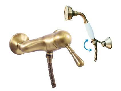 LABE - Sprchový set s baterií, Stará mosaz (Bronz) L481.5/2SM, RAV Slezák