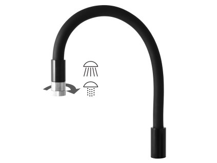 Flexi ramínko s otočným perlátorem , Černá matná/Chrom SR0014/11CMATC, RAV Slezák