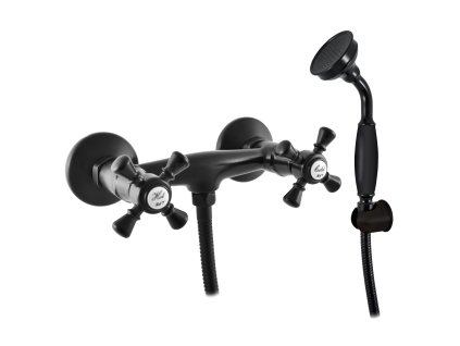 MORAVA RETRO - Sprchový set s baterií, Černá - matná MK380.5/1CMAT, RAV Slezák