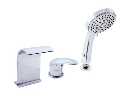 DUNAJ - Vanová baterie 3-otvorová, vodopád, Chrom D467.0Y, RAV Slezák