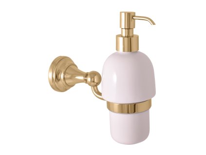 MORAVA RETRO - Koupelnový doplněk Dávkovač tekutého mýdla keramický, Zlatá - lesklá MKA303Z, RAV Slezák MKA0303Z