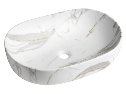 Sapho CALEO keramické umyvadlo na desku, 60x42cm, bianco carrara CA590BC