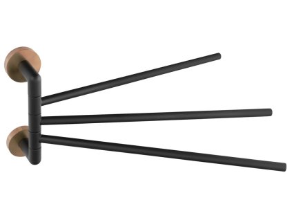 Sapho LARISSA trojitý držák ručníků otočný 350mm, černá/měď mat WS022BC