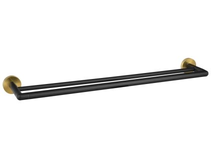 Sapho LARISSA dvojitý držák ručníků 600mm, černá/zlato mat WS011BG
