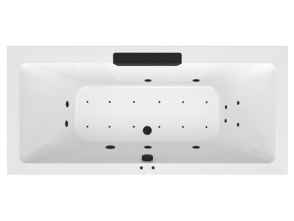 Polysan CASCATA hydromasážní vana, 185x85x45cm, kaskáda černá, Active Hydro-Air, černá 73836.102.2030