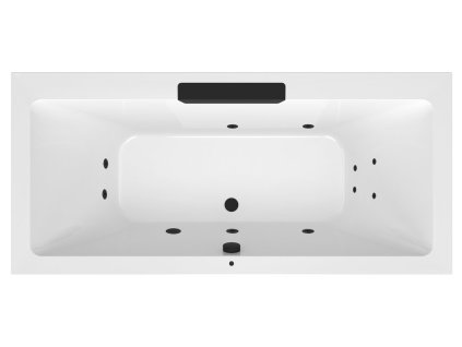 Polysan CASCATA hydromasážní vana, 185x85x45cm, kaskáda černá, Active Hydro, černá 73836.102.1030