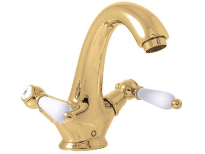 MORAVA RETRO - Umyvadlová baterie bez výpusti, Zlatá lesklá MK528.0Z, RAV Slezák