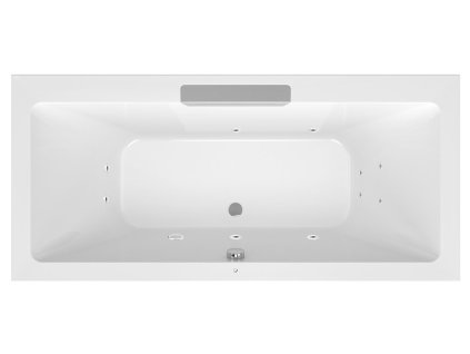 Polysan CASCATA hydromasážní vana, 185x85x45cm, kaskáda nerez, Active Hydro, chrom 73836.100.1010