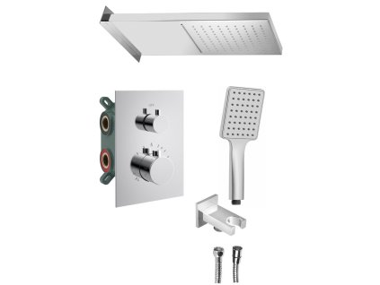 Sapho KIMURA podomítkový sprchový set s termostatickou baterií, box, 3 výstupy, chrom KU683-21