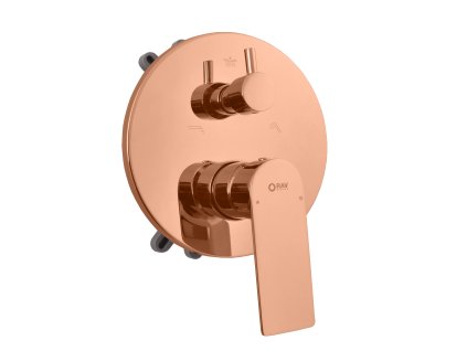 NIL - Vanová/Sprchová baterie podomítková 3-cestná s tělesem a s boxem, Zlatá růžová - lesklá NL187BOXZRL, RAV Slezák