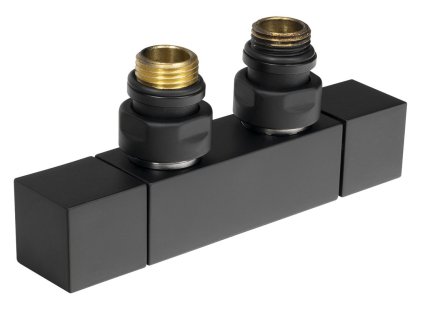 Sapho CUBE TWIN připojovací sada ventilů pro středové připojení, černá mat CP581BS