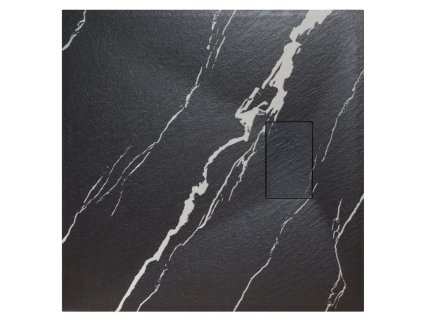BESCO Čtvercová sprchová vanička VEXO MARBLE - černá Barva - Černá , Nožičky k vaně - Bez nožiček, Rozměr A - 90, Rozměr B - 90 VANKVEX90CTVEMB