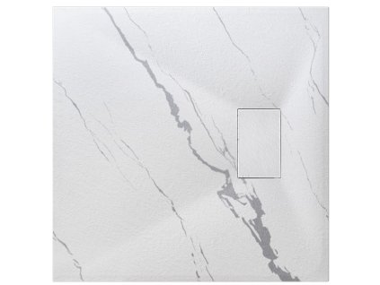 BESCO Čtvercová sprchová vanička VEXO MARBLE - bílá Barva - Bílá, Nožičky k vaně - Bez nožiček, Rozměr A - 80, Rozměr B - 80 VANKVEX80CTVEMW