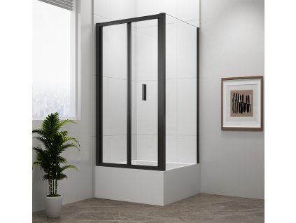 Polysan DEEP BLACK obdélníkový sprchový kout 1000x750mm L/P varianta, čiré sklo MD1910B-01