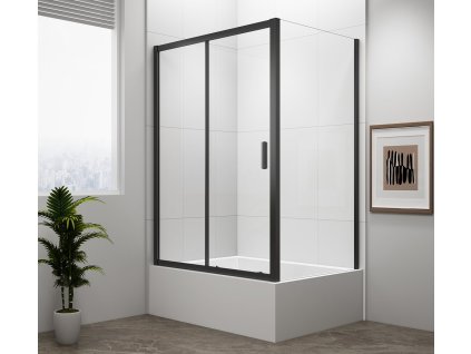 Polysan DEEP BLACK obdélníkový sprchový kout 1100x900mm L/P varianta, čiré sklo MD1116B-02