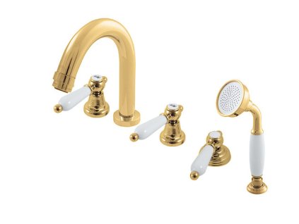 MORAVA RETRO - Vanová baterie 5-otvorová, Zlatá lesklá MK562.5PZ, RAV Slezák