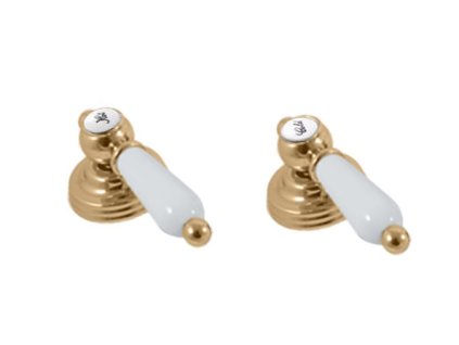 MORAVA RETRO - Sprchová baterie podomítková 1-cestná s tělesem, Zlatá lesklá MK583Z, RAV Slezák