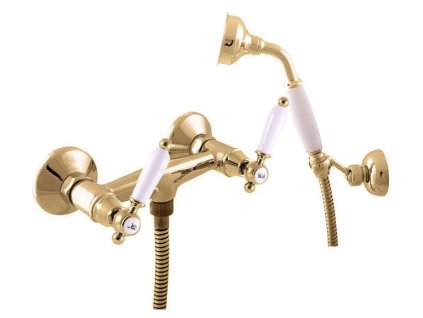 MORAVA RETRO - Sprchový set s baterií, Zlatá lesklá MK580.0/2Z, RAV Slezák