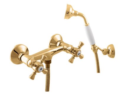 MORAVA RETRO - Sprchový set s baterií, Zlatá lesklá MK380.5/2Z, RAV Slezák