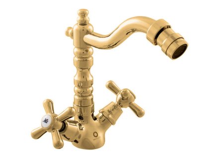 MORAVA RETRO - Bidetová baterie  bez výpusti, Zlatá lesklá MK120.0/9Z, RAV Slezák