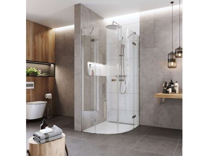 Mereo Sprchový kout, Novea, čtvrtkruh, R 550, pantový, 90x90 cm, chrom ALU, sklo Čiré CK70101Z