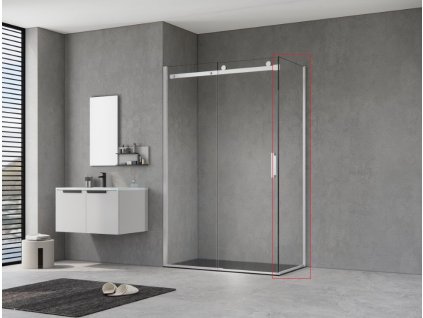 HOPA Pevná boční stěna PANEL BELVER GRAFIT NEW Barva rámu - Grafit, Pevná stěna - 80 cm, Směr zavírání - Univerzální Levé / Pravé, Výplň - Čiré bezpečnostní sklo - 8 mm BCBELV80PSGCN