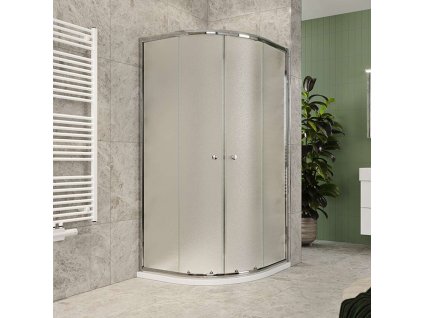 Mereo Sprchový kout, Kora Lite, čtvrtkruh, R 550, zasunovací, 90x90 cm, chrom ALU, sklo Grape CK35131Z