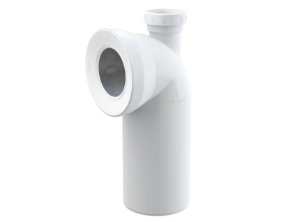 ALCA Dopojení k volně stojícímu WC, koleno 90°, s připojením DN 50, DN 110, délka 230 mm, PP, bílé A90-90P50A