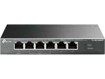 Switch TP-Link TL-SG1006PP 2x GLAN, 3x GLAN s PoE+, 1x GLAN s PoE++, 52453507
