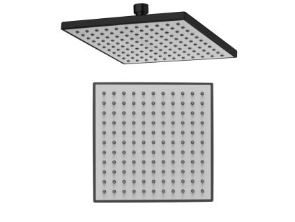 Aqualine Hlavová sprcha, 200x200mm, ABS/černá mat SC164B