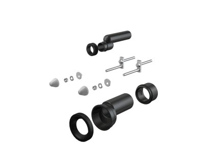 ALCA Připojovací sada k závěsnému WC se závitovými tyčemi, excentrická 25 mm, DN 110, délka 215 mm, PE, bílá M900KE-DN110