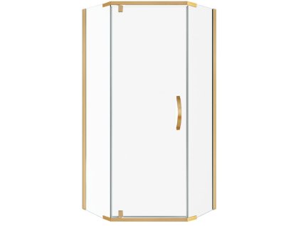 Aplomo Stylio New 90x90 pětiúhelníkový sprchový kout, zlatá, BKM502PTZZ