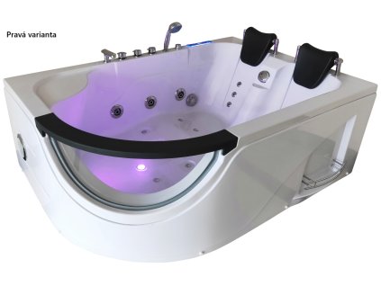 Hydromasážní vana Double 170×118 cm - dvoumístná s ohřevem vody | Aplomo Orientace: Levá, 32667_LEV