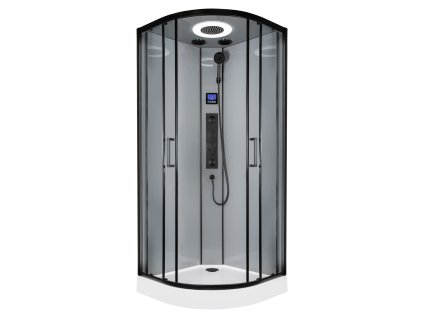 Kerra Masážní sprchový box Orion Black Glass 90×90, MBOBG90