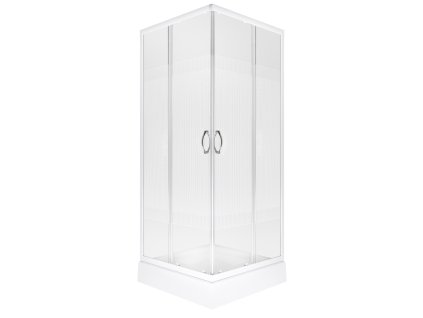 Kerra Sprchový kout s nízkou vaničkou a bílými profily – Xenia Rozměr koutu: 90x90cm, 32517_90X