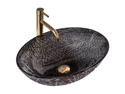 Rea Frost Black 51 skleněné umyvadlo na desku, REA-U5071