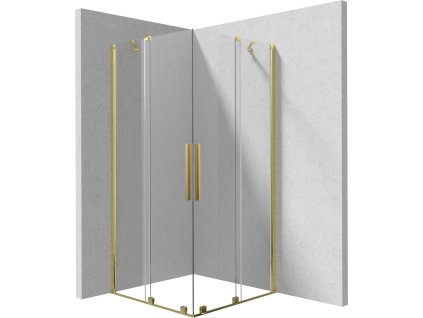 Deante Prizma 90x90 čtvercový sprchový kout, zlatá, KPNZP09P09