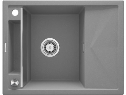 Aplomo Magnetic 64 granitový dřez s odkapávačem, šedá, ZRM_S11A