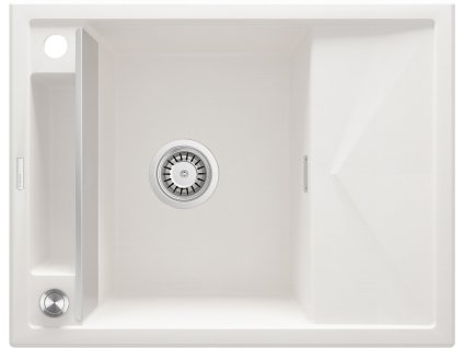 Aplomo Magnetic 64 granitový dřez s odkapávačem, bílá, ZRM_A11A