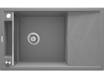 Aplomo Magnetic 82 granitový dřez s odkapávačem, šedá metalic, ZRM_S113