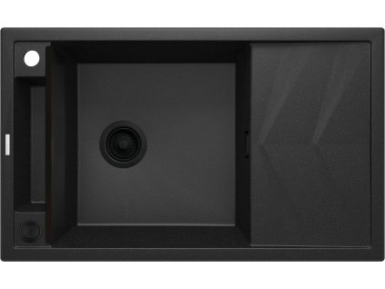 Aplomo Magnetic 82 granitový dřez s odkapávačem, grafit metalic, ZRM_G113