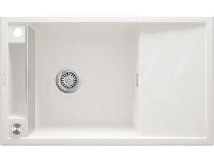 Aplomo Magnetic 82 granitový dřez s odkapávačem, bílá, ZRM_A113